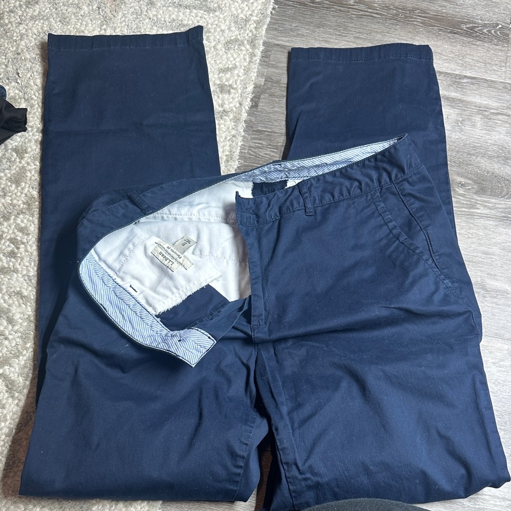 L.L. Bean Women's Navy straight leg khakis